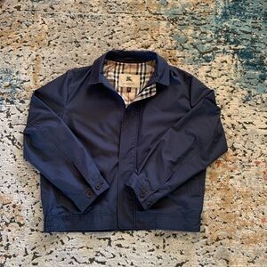 Burberry Mens Jacket Navy Blue Made in USA Size Medium
